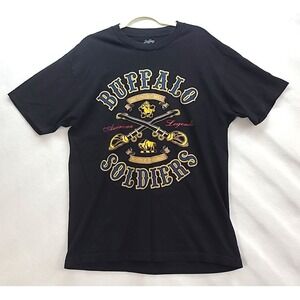 Big Boy Headgear Buffalo Soldiers 9th Cavalry T-shirt 100% Cotton Sz Lg USA made